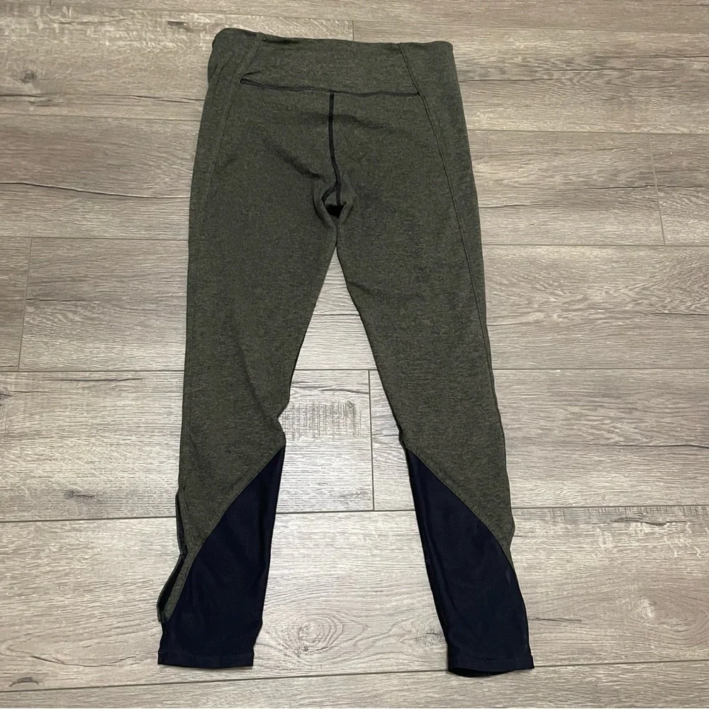 Free People Movement Ace Yoga Leggings Athleisure Yoga Heathered Green Mesh Sz S
